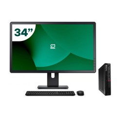 Pack Lenovo P340 Tiny i5 10500T + Monitor 34" + Teclado/Ratón + WiFi USB