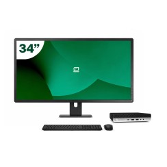 Pack HP 600 G5 Mini i7 9700T + Monitor 34" + Teclado/Ratón + WiFi USB