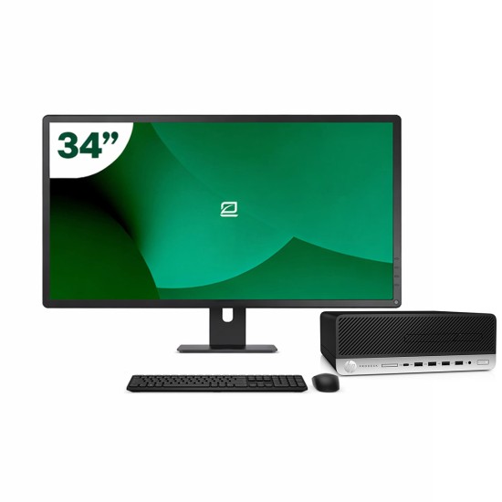 Pack HP 600 G4 SFF i5 8500 + Monitor 34" + Teclado/Ratón + WiFi USB