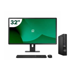 Pack Dell 5080 Micro i5 10500T 16GB SSD 512GB + LCD 32" + Tecl y Ratón Inalámbrico + WiFi