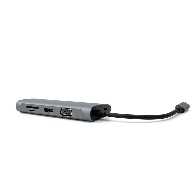 Hub USB Tipo C 10 en 1 con HDMI VGA RJ45 Gigabit